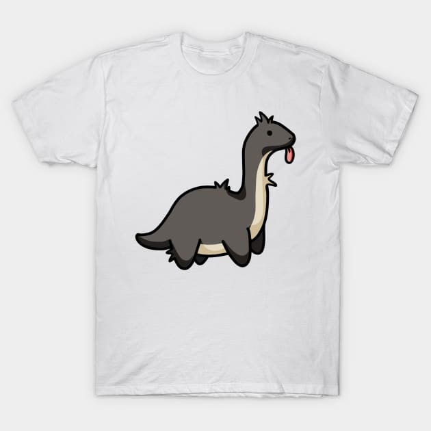 Cute burnt dino, derpy long neck, Dinosaurus. T-Shirt by hugadino